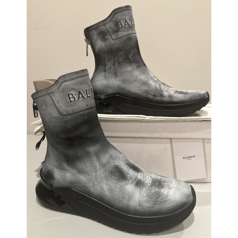 Balmain Size EU 41 M8W10 B-Glove High Top Basketball Sport Sneaker Boot Distress